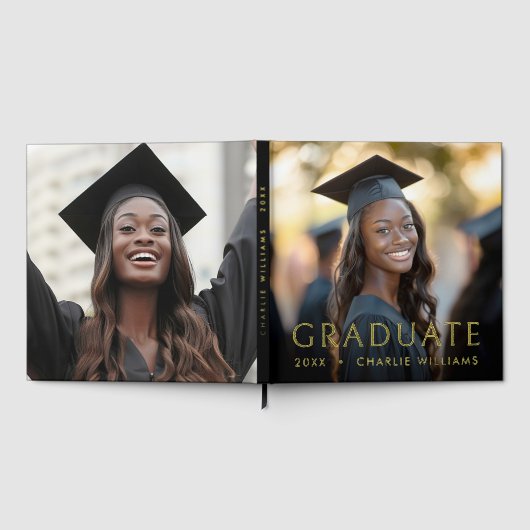 Afstuderen foto elegant afstuderen naam gastenboek (Volledig)