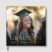 Afstuderen foto elegant afstuderen naam gastenboek (Voorkant)