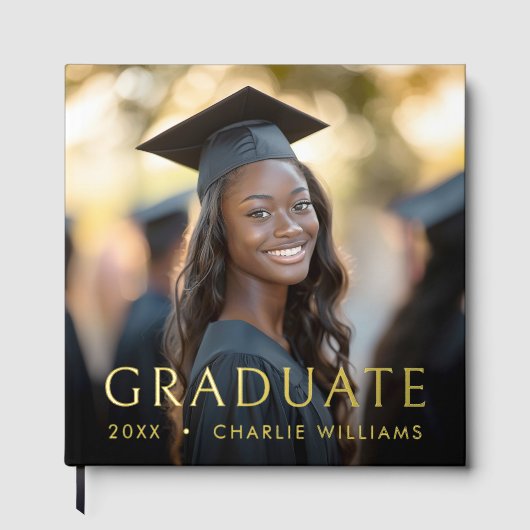 Afstuderen foto elegant afstuderen naam gastenboek (Voorkant)