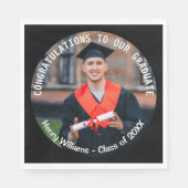 Afstuderen foto Elegant Afstuderen Stijlvol Aangep Servet (Voorkant)