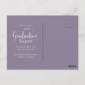 Afstuderen Foto Elegant minimalist Floral Paars Briefkaart (Achterkant)