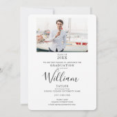 Afstuderen Foto Elegant Script Afstuderen Announce Aankondiging (Achterkant)