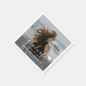 Afstuderen Foto & Elegant White Script Class Year Servet (Hoek)