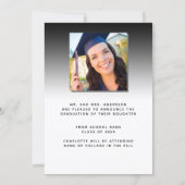 Afstuderen foto elegant zwart-wit modern aankondiging (Achterkant)