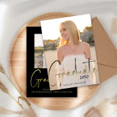 Afstuderen Foto Elegante Typografie Eenvoudig Goud Aankondiging