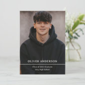 Afstuderen foto en eenvoudige tekst kaart (Staand voorkant)