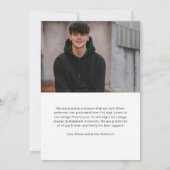 Afstuderen foto en eenvoudige tekst kaart (Achterkant)