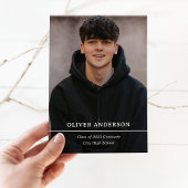 Afstuderen foto en eenvoudige tekst kaart