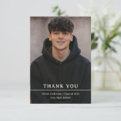 Afstuderen Foto en eenvoudige tekst | Klasse 2023 Bedankkaart (Staand voorkant)