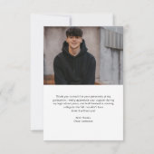 Afstuderen Foto en eenvoudige tekst | Klasse 2023 Bedankkaart (Achterkant)