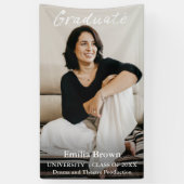 Afstuderen Foto en Elegant White Script en Text Spandoek (Verticaal)