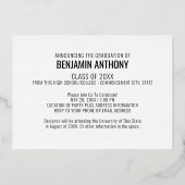 Afstuderen foto en feest folie uitnodiging (Achterkant)