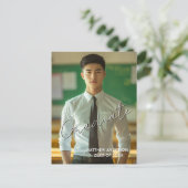 Afstuderen foto en uitnodiging 2 Briefkaart (Staand voorkant)