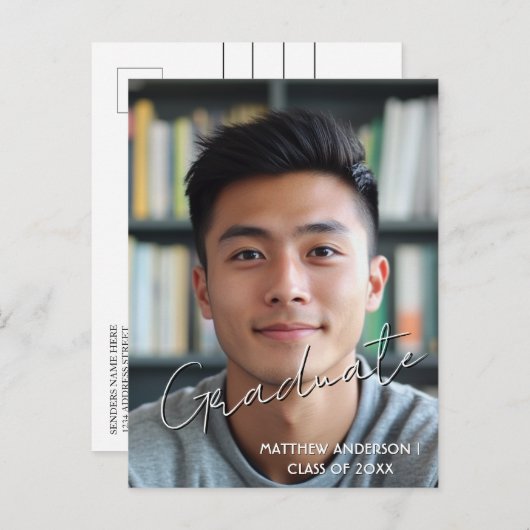 Afstuderen foto en uitnodiging 4 Briefkaart (Voorkant / Achterkant)