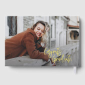 Afstuderen Foto Eucalyptus Script Gold Folie Gastenboek (Achterkant)