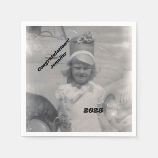 Afstuderen foto | Felicitatie | Naam en jaar Servet (Voorkant)