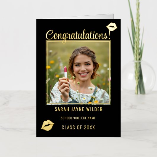 Afstuderen foto Folie Gefeliciteerd Kaart (Voorkant)