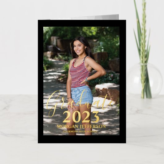 Afstuderen Foto Folie Uitnodiging (Voorkant)