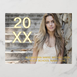 Afstuderen foto folie uitnodiging briefkaart