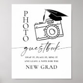 Afstuderen Foto Gastboek Elegant Minimalist Poster (Voorkant)