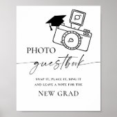 Afstuderen Foto Gastboek Elegant Minimalist Poster (Voorkant)