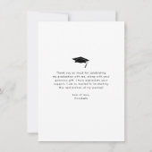 Afstuderen foto gedurfd met eenvoudige moderne typ bedankkaart (Achterkant)