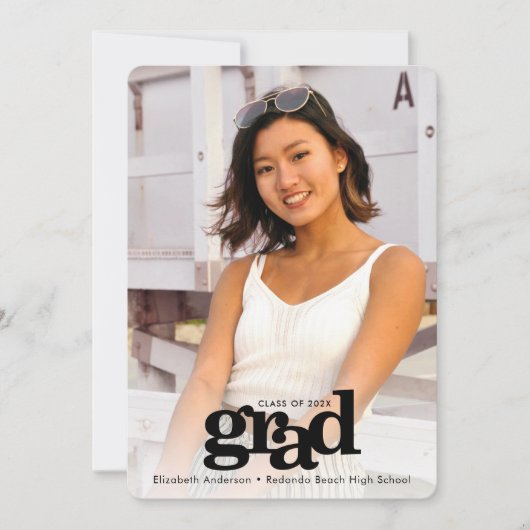 Afstuderen foto gedurfd moderne eenvoudige typogra aankondiging (Voorkant)