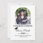 Afstuderen Foto Gefeliciteerd Afstuderen stijlvol Feestdagenkaart (Voorkant)
