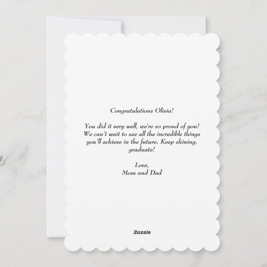 Afstuderen Foto Gefeliciteerd Afstuderen stijlvol Feestdagenkaart (Achterkant)