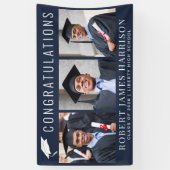 Afstuderen Foto gefeliciteerd Blue Spandoek (Verticaal)