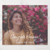 Afstuderen foto Gefeliciteerd Sparkling Wijnetiket (Enkel label)