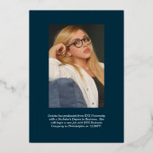 Afstuderen Foto Geometric Dk Blauwgroen Graduparty Folie Uitnodiging (Achterkant)