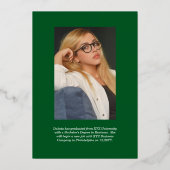 Afstuderen Foto Geometric Green Graduparty Folie Uitnodiging (Achterkant)