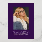 Afstuderen Foto Geometrische Paarse GraduPartij Folie Uitnodiging (Achterkant)