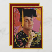 Afstuderen Foto Gepersonaliseerde Nota Maroon en G Kaart (Voorkant / Achterkant)