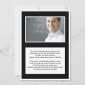 Afstuderen Foto Gepersonaliseerde Note Zwart-wit Kaart (Achterkant)