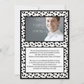 Afstuderen Foto Gepersonaliseerde Note Zwart-wit Kaart (Achterkant)