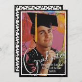 Afstuderen Foto Gepersonaliseerde Note Zwart-wit Kaart (Voorkant / Achterkant)