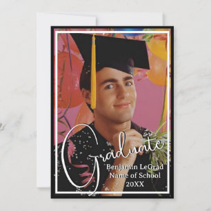 Afstuderen Foto Gepersonaliseerde Note Zwart-wit Kaart