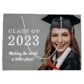 Afstuderen Foto Gift Bag Groot Cadeauzakje (Achterkant)