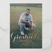 Afstuderen Foto Gold Bold Ppress Folie Folie Uitnodiging (Voorkant)