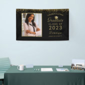 Afstuderen Foto Gold Glitter Script Afstudeerder P Spandoek (Beurs)