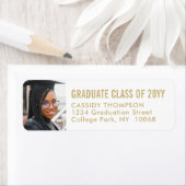 Afstuderen Foto Goud en Wit Retouradres Etiket (Insitu)