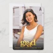Afstuderen foto gouden gewaagde moderne typografie aankondiging (Voorkant)