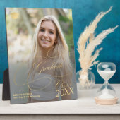 Afstuderen foto gouden kalligrafie elegant afstude fotoplaat (Zijkant)