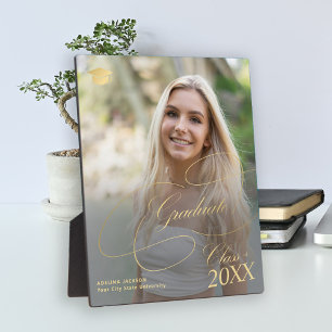 Afstuderen foto gouden kalligrafie elegant afstude fotoplaat