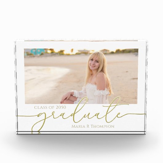 Afstuderen Foto Gouden Kalligrafie Script (Voorkant)