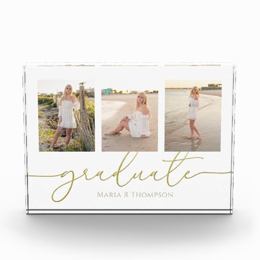 Afstuderen Foto Gouden Kalligrafie Script (Voorkant)