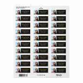 Afstuderen foto gouden script zwart strepen adres etiket (Full Sheet)