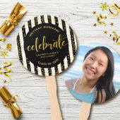 Afstuderen foto gouden script zwarte streep keepom handwaaier